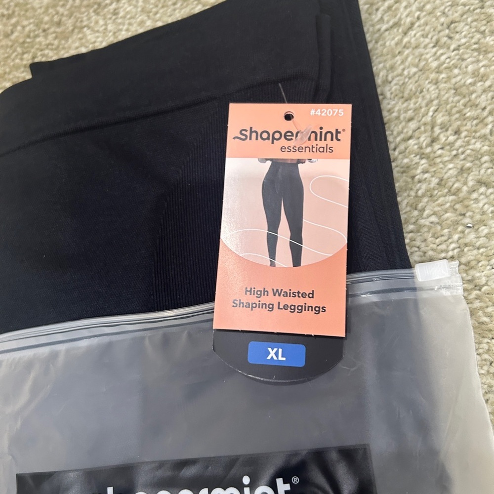 NWT Shapemint Black High Waisted Shaping Leggings size extra large - Picture 5 of 8